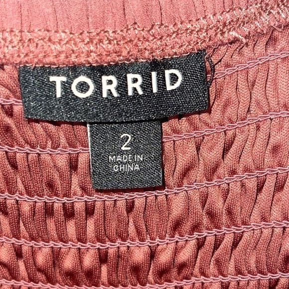 TORRID Rose Pink Chiffon Lace Handkerchief Midi Dress Size 2, 2X, XXL - Picture 8 of 10